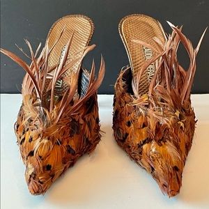 Claudio Merazzi Pheasant Feather Italian Shoes 6.5